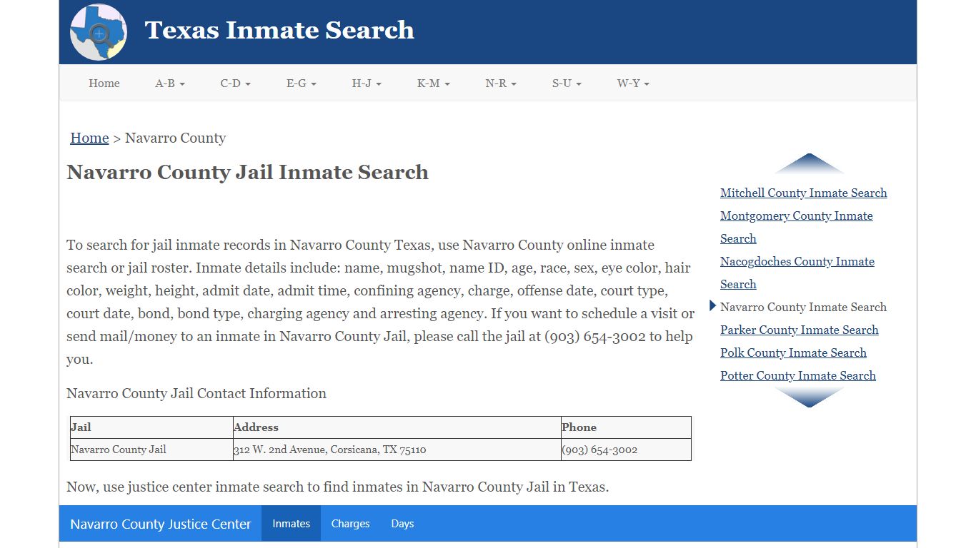 Navarro County Jail Inmate Search